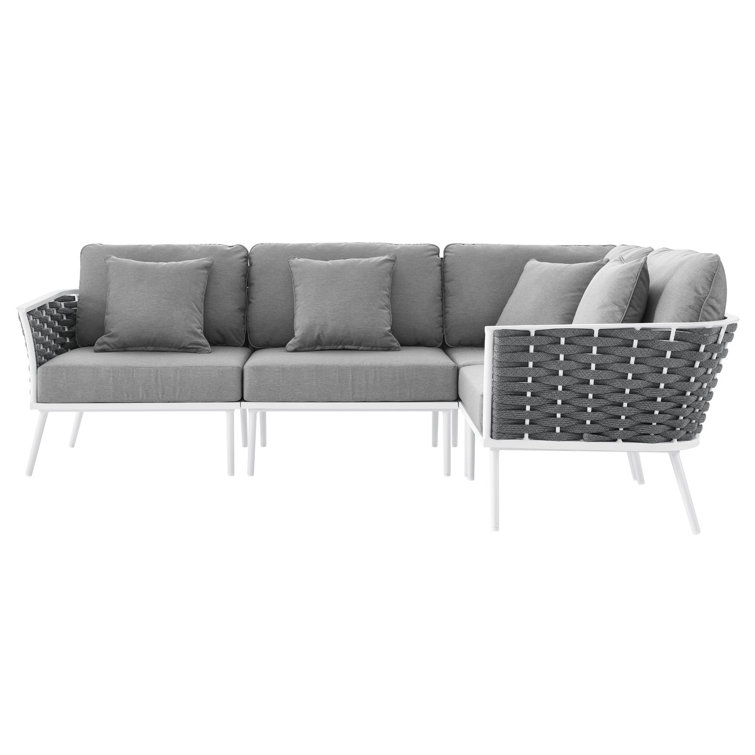 Modway 130'' Wicker Outdoor Patio Sectional Wayfair